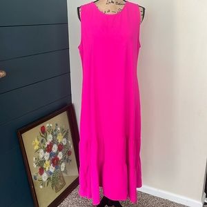 Sleeveless Bright Pink Summer Midi Maxi Dress